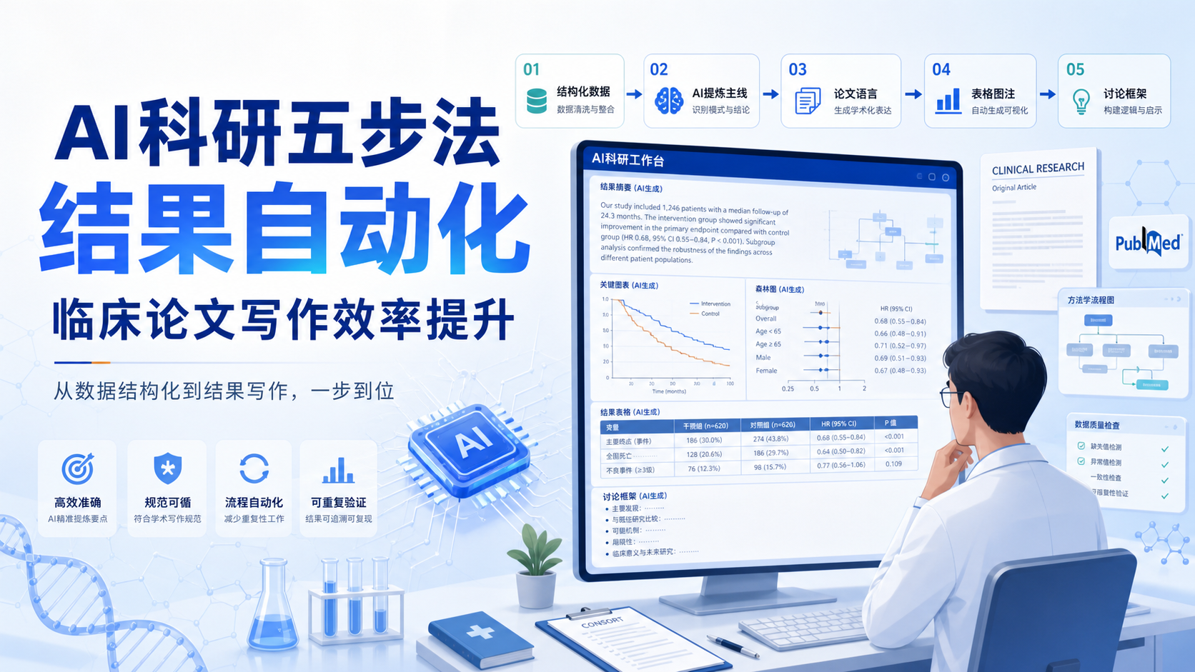AI科研五步法：临床论文结果自动化