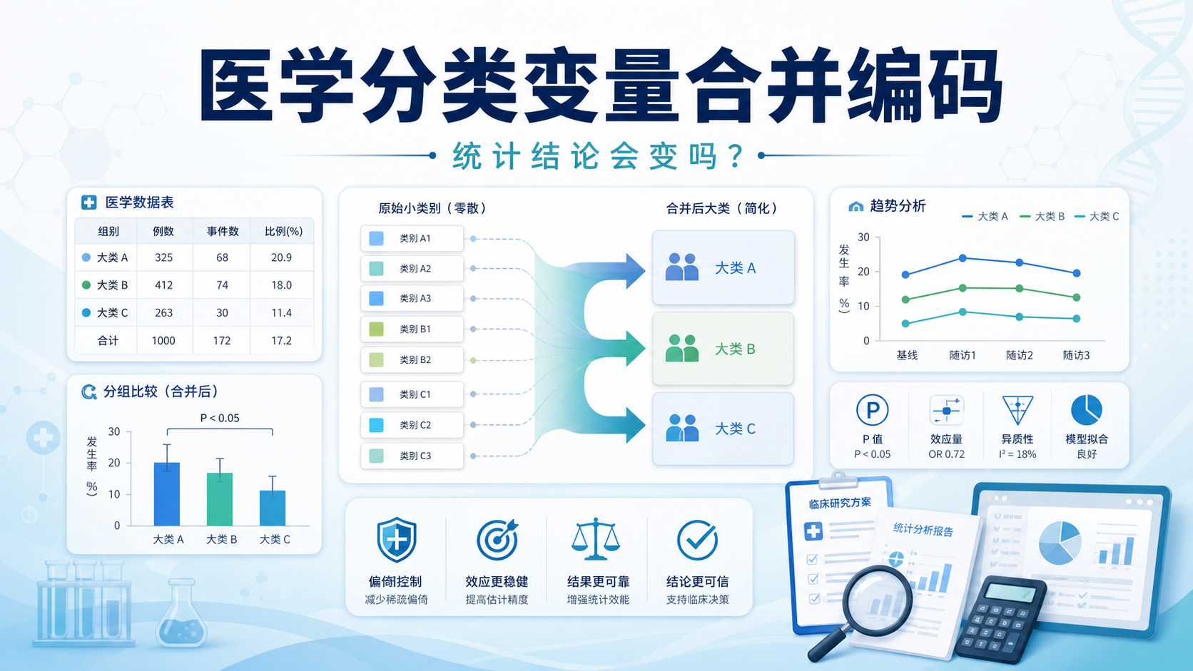 医学分类变量合并编码如何影响结论