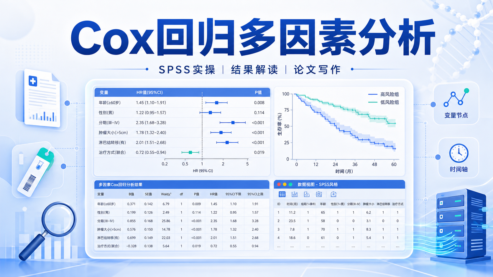 医学统计必备:Cox回归多因素分析实操与结果解读