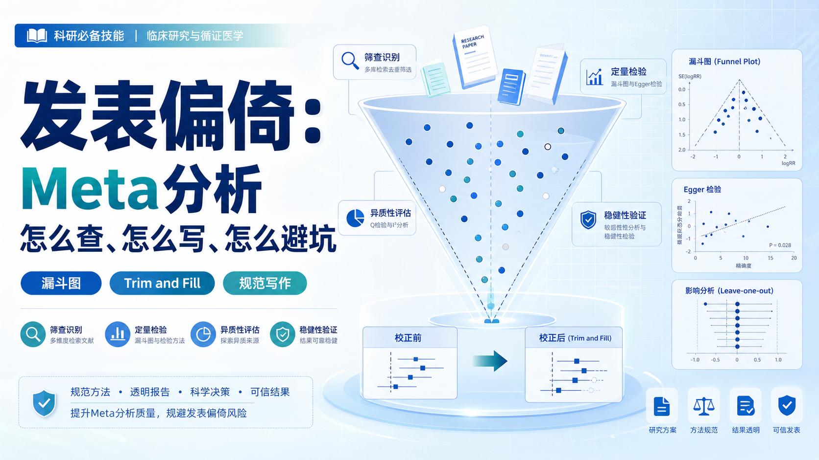 Meta分析发表偏倚怎么查？六步核心流程拆解