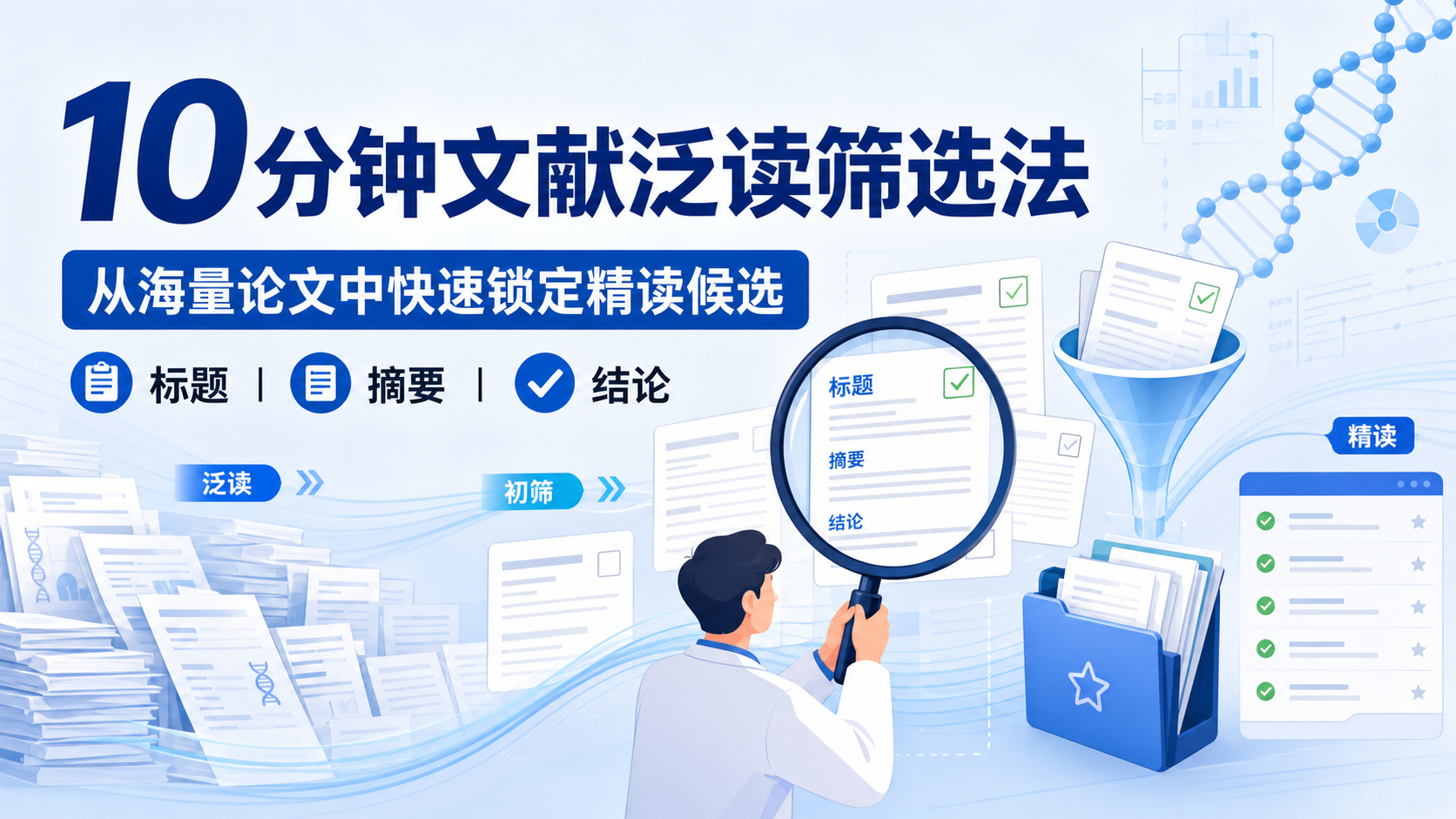 文献泛读效率翻倍：10分钟筛选精读候选清单