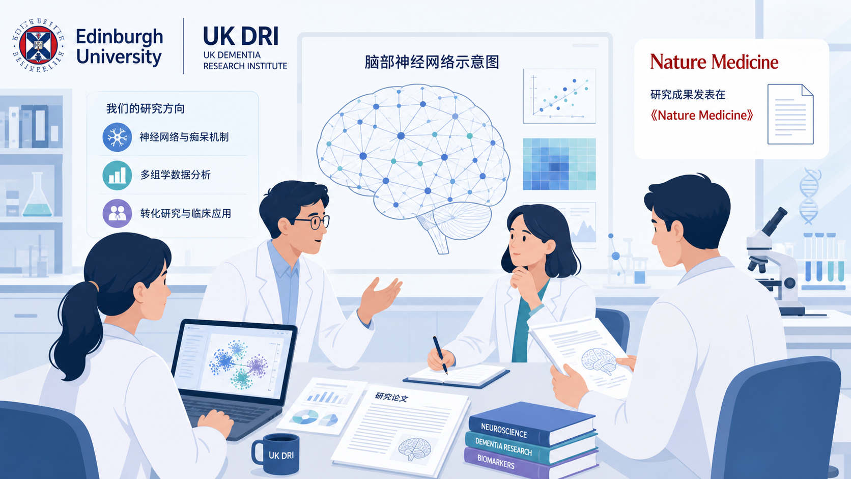 英国爱丁堡大学与英国痴呆研究所（UK DRI）团队在《自然·医学》（Nature Medicine）发表研究，将人类脑组织研究与小鼠实验相结合，发现随年龄增长，负责维持神经纤维髓鞘的少突胶质细胞内保护性蛋白 NRF2 活性下降，与髓鞘异常、大神经纤维丢失及认知衰退相关。这一发现为年龄相关认知衰退的干预提供了潜在新靶点。