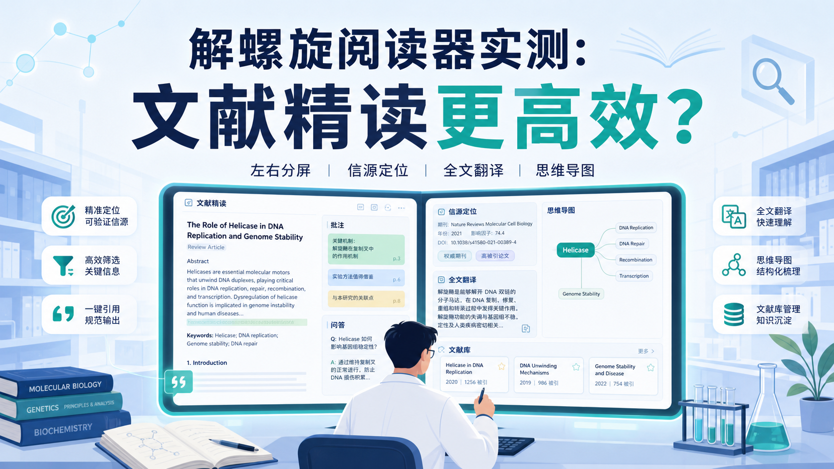 文献精读TOP1工具实测:解螺旋阅读器