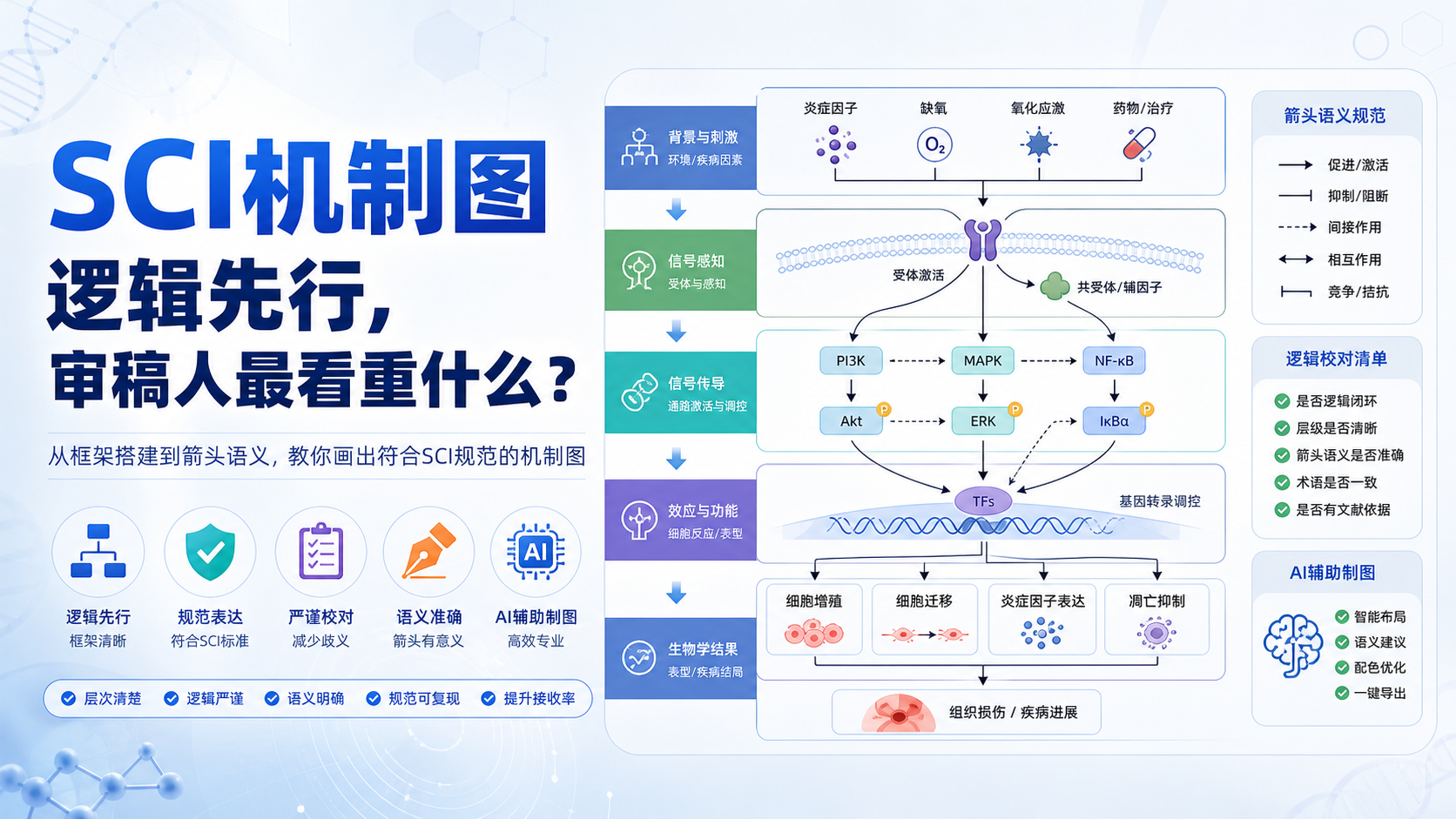 如何绘制符合SCI规范的机制图逻辑