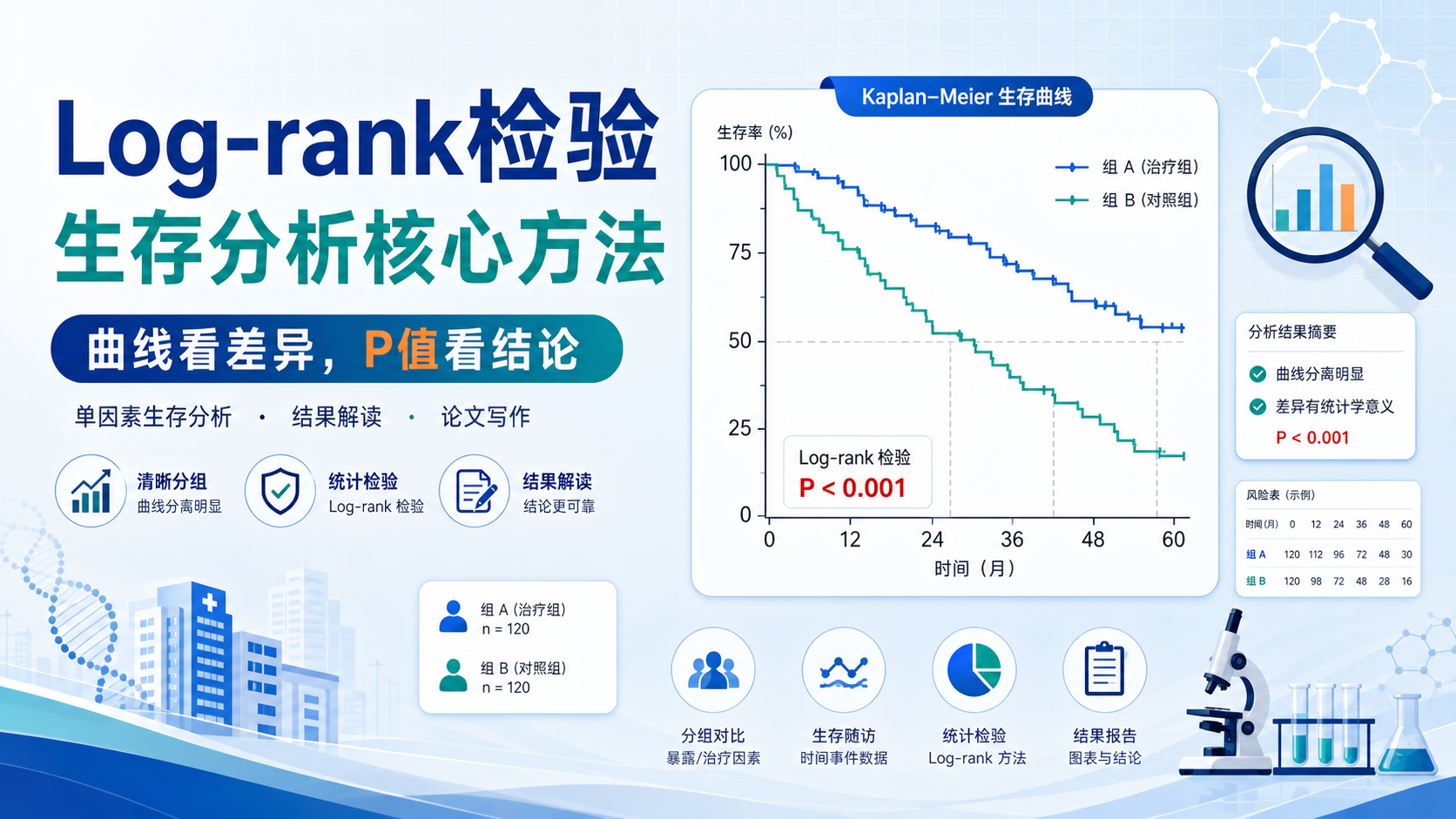 Log-rank检验:单因素生存分析核心方法