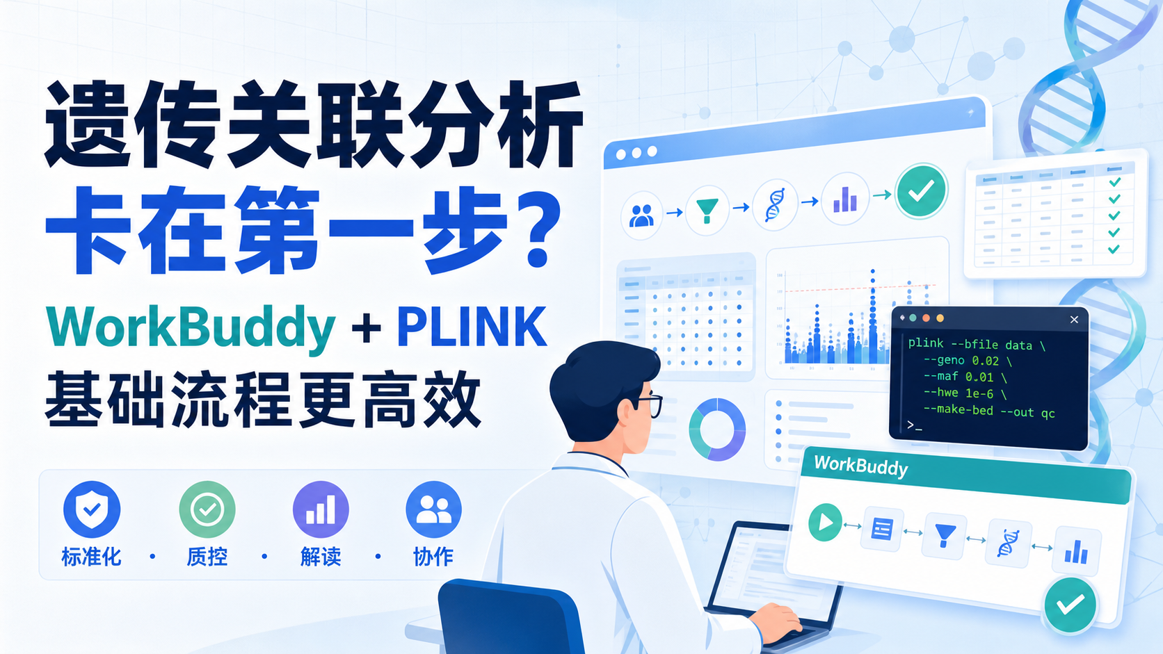 WorkBuddy+PLINK：零代码完成遗传关联分析